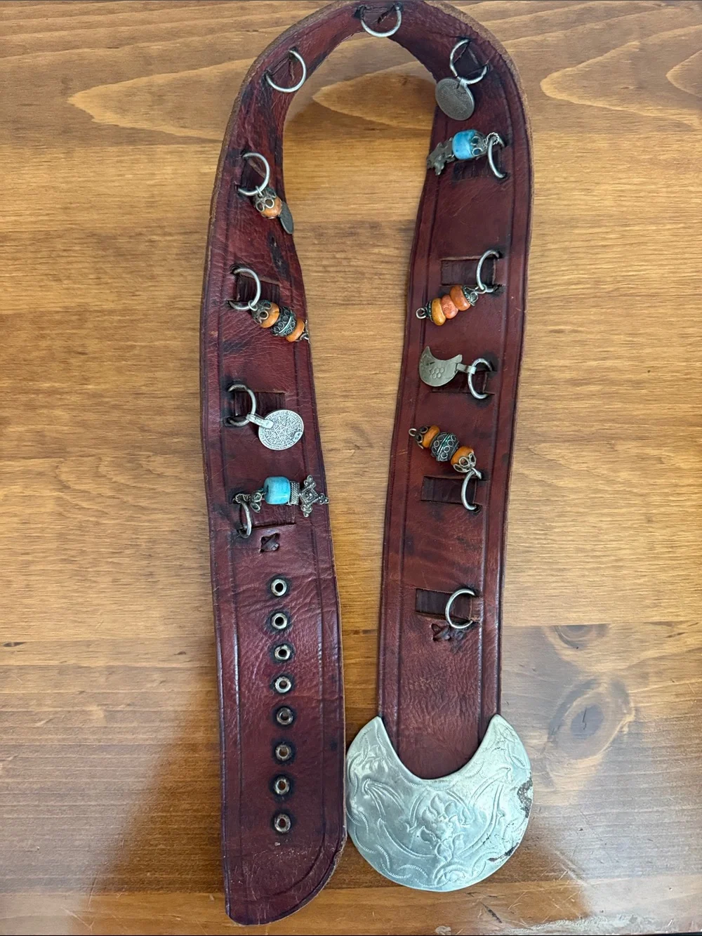 Vintage Style Wide Leather Boho Western Charm Belt